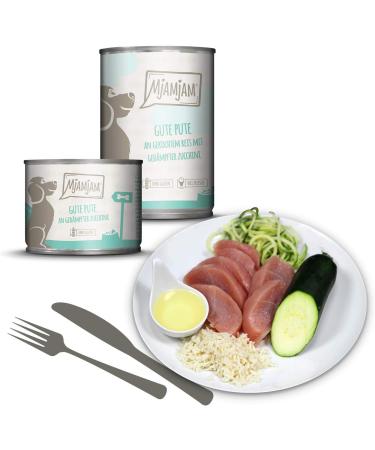 MjAMjAM - premium wet food for dogs - mixed pack I - chicken & duck beef turkey 6 pack (6 x 200 g) plain with meat supplement - Buy Online on GoSupps.com