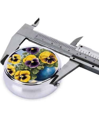 Pansy Perfection Mini Round Pill Box - 3 Compartment Travel Organizer for Medicine | Portable Pill Case for Home & Office - Buy Online on GoSupps.com