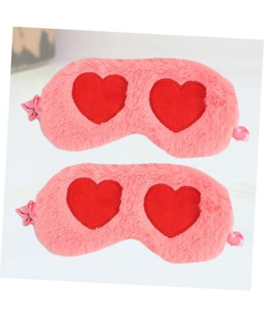 FRCOLOR Cartoon Heart Pattern Eye Mask - 2pcs Cute Sleep Mask & Makeup Pans | Funny Blindfold & Ice Bag for Women - Buy Online on GoSupps.com