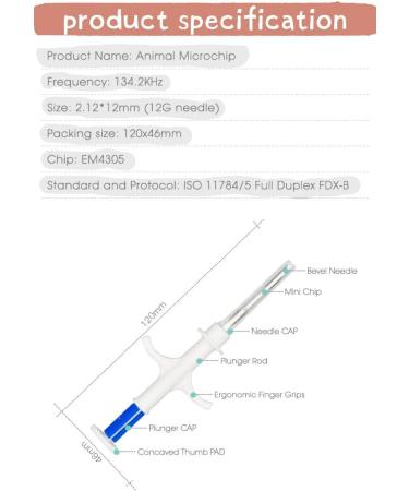10PCs RFID Microchip for Pets - 2.12x12mm Transponder for Dogs Cats & Pigs - ISO 11784/11785 FDX-B - Buy Online on GoSupps.com