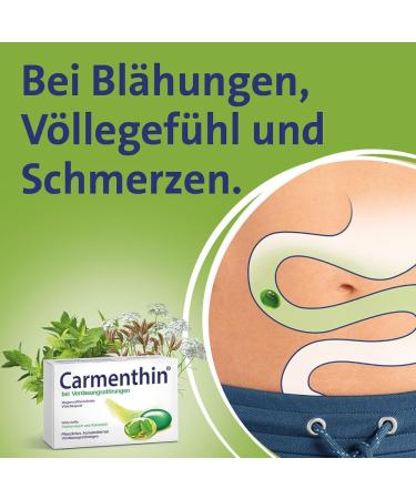 Carmenthin 84 Soft Capsules | Digestive Disorders Relief | Vegetable Drugs for Flatulence & Fullness | With Peppermint & Caraway Oil | Soothes Gastrointestinal Tract - Buy Online on GoSupps.com