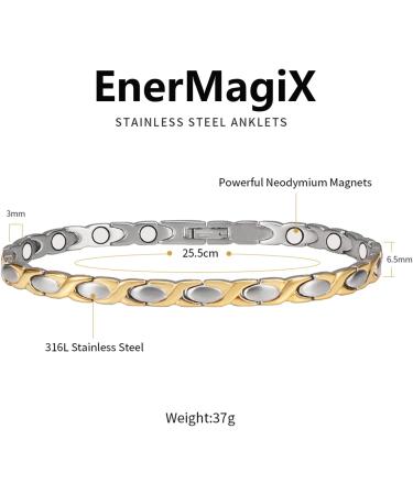 Magnetic Ankle Bracelets for Women | Stainless Steel Anklet with Blue Stones | Fashion Jewelry Gift - Buy Online on GoSupps.com