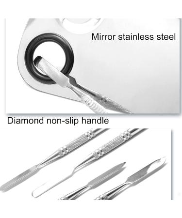 Sanwood Stainless Steel Make-Up Palette | Large Square Nail Art Mixing Plate for Foundation | Multi-Functional Cosmetic Artist Tool - Buy Online on GoSupps.com
