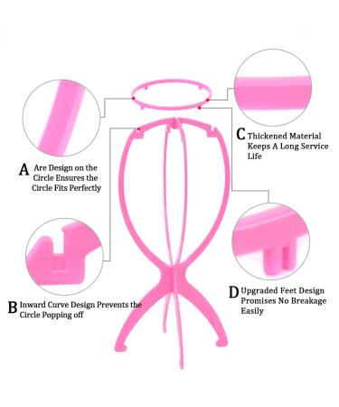 4 Pack Premium Black Wig Stand Holder - Portable & Collapsible | Durable Stands for Multiple Wigs - Women's Wig Accessories - Buy Online on GoSupps.com