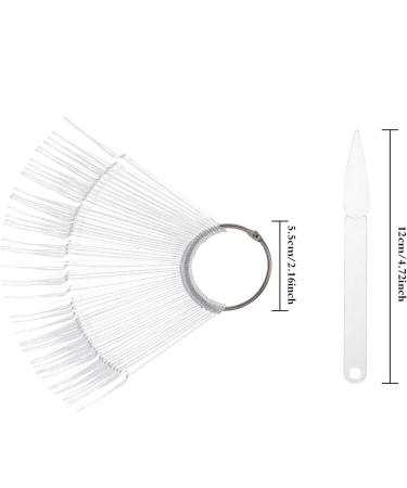 200 Clear Stiletto Nail Swatches Sticks - Nail Gel Polish Display Board for Practice - Detachable Fan-shaped Wheel with Ring Holder - Buy Online on GoSupps.com