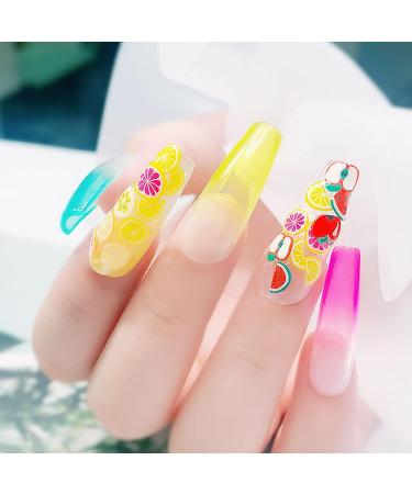 Academyus 1000Pcs Nail Art Slices Fruit Feather Shape Polymer Clay DIY Charms - Pink Medium - Buy Online on GoSupps.com