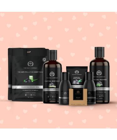 Buy The Man Company Ultimate Charcoal Detan Kit | 8-Piece Grooming Set in Elegant Gift Box - Body Wash Shampoo Face Scrub & More | International Shipping Available - Buy Online on GoSupps.com