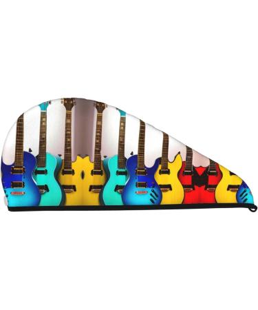 Colorful Guitars Coral Velvet Quick-Dry Hair Cap | Travel & Home Hair Towel Wrap for Men & Women - Buy Online on GoSupps.com