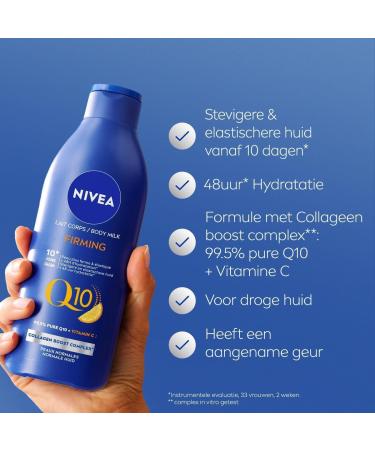 Beiersdorf AG NIVEA Q10 plus Firming Body Milk With Vitamin C Body Milk with 48 Hour Hydration For Dry Skin 400 ml - Buy Online on GoSupps.com