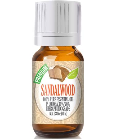 Healing Solutions 10ml Sandalwood Essential Oil for Diffuser and Aromatherapy (0.33 fl oz)