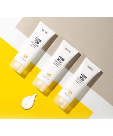 Nacific x Stray Kids Fresh Herb Origin Sun Block 2 PCS + 4 PCS Photo Cards | Facial Sunscreen by KOSBEAUTY - Buy Online on GoSupps.com