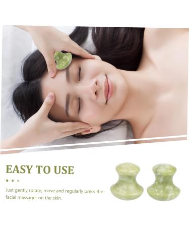 Mikinona 2pcs Neck Massager Tool Face Massager Eye Massager Eye Face Beauty Massagers Roller Rose Quartz Jade - Buy Online on GoSupps.com