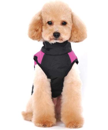 Ectkuee Winter Warm Waterproof Dog Coat Jacket | Small Quilted Padded Pet Clothes for Winter - M Rose - Buy Online on GoSupps.com