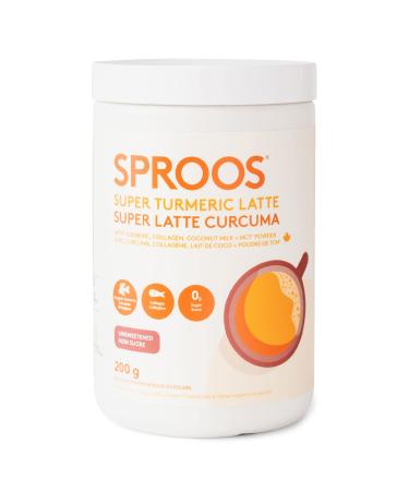 Sproos Super Turmeric Latte | Organic Turmeric + Marine Collagen MCT Powder Organic Coconut Milk Powder Fermented Turmeric & Spices | Unsweetened Keto-Friendly & Dairy-Free | Tub 200 g