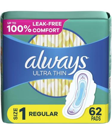 Always Ultra Thin Pads For Women Size 1 Regular Absorbency With Wings 62 Count & Ultra Thin Pads For Women Size 4 Overnight Absorbency With Wings 26 Count 1 count (Pack of 1) Sanitary Napkin + ULTRA THIN 26 SIZE 4 - Buy Online on GoSupps.com