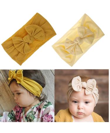 Buy Guifier 8-Piece Nylon Baby Headband Set | Soft Bow Hair Bands for Newborns & Toddlers | Stylish Turban & Knotted Headwraps for Girls - Buy Online on GoSupps.com