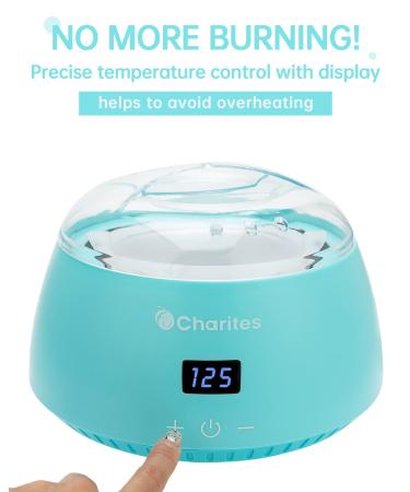 Charites Professional Wax Warmer with Silicone Pot & Spatulas - Electric Hard Wax Heater for Hair Removal - 110V Aqua Warmer Set - Buy Online on GoSupps.com