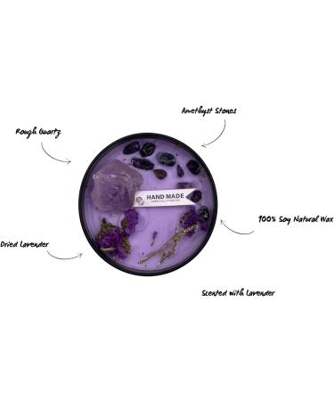 Wicca Crystal Candle for Protection, Energy Cleansing & Positivity - Vegan Soy Wax with Lavender Scent - Buy Online on GoSupps.com