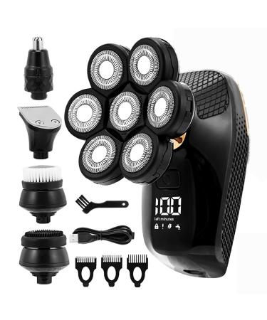Electric Razor for Men 5-in-1 Shaver for Men 7D Independently 7 Cutter Floating Head Waterproof Electric Razor Multifunction USB Charge Trimmer for Men 5-in-1-withbox