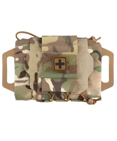 Tactical Military Bag MOLLE Rapid First Aid Belt Pouch Survival Two Piece System Med Roll Carrier Hypalon Handle Bag Cp