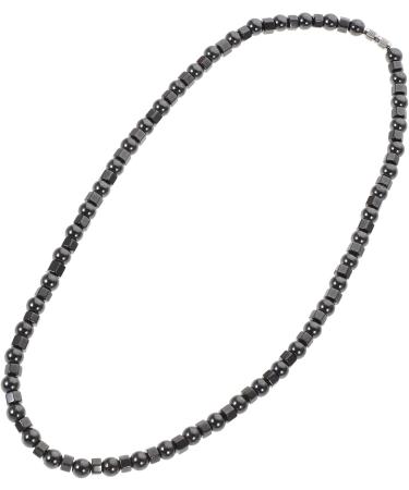 Magnetic Therapy Necklace Hematite Round Bead Necklaces Jewelry for Men Women and Carpal Tunnel (Black) - Buy Online on GoSupps.com