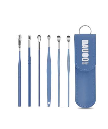 2023 Best 6 in 1 Ear Wax Removal Tool  Ear Wax Remover 6 Reusable and Washable Replacement Tool for Deep Cleaner Earwax  Ear Wax Removal Kit Suit for Adults and Kids(Blue)