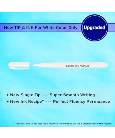 3pcs White Food Coloring Markers Edible Pen with Upgraded Smooth Tip Food Grade Gourmet Writer for Decorating Painting Drawing Baking Fondant Cake Cookie Frosting By Preatoc - Buy Online on GoSupps.com