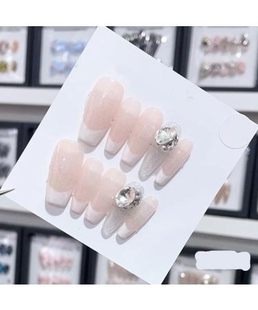 Handmade Long and Short Nail Patches for Artificial Nail Enhancement(Color:19561 Size:M)