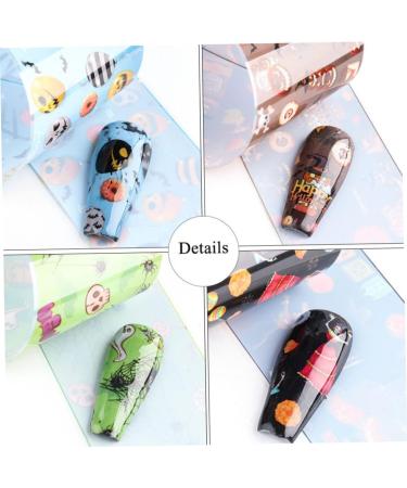 10 Sheets Halloween Nail Foil Transfers Stickers Pumpkin Spider Skull Ghost Witch Nail Decals Festival Party Supplies Decoration Manicure Tips Wraps. - Buy Online on GoSupps.com