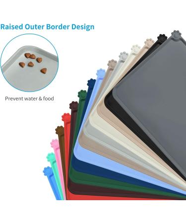 AUDWUD Silicone Waterproof Pet Feeding Mat | Anti-Slip Dog & Cat Bowl Mat 53x38 cm - Durable & Easy to Clean - Buy Online on GoSupps.com