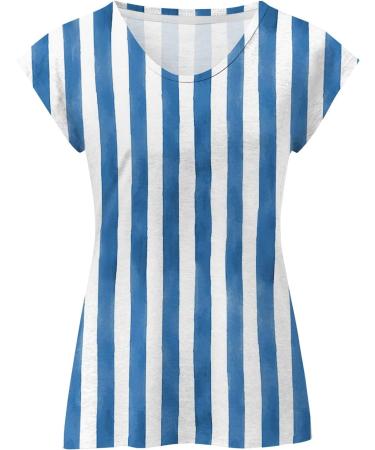 Short Sleeve T Shirts Clothing Woman T-Shirt Casual Black Clothing Top Women's Floral Pattern for Women Crop Tops Shirt Shirts Top Women's Summer Tank Top 1 Blue S - Buy Online on GoSupps.com