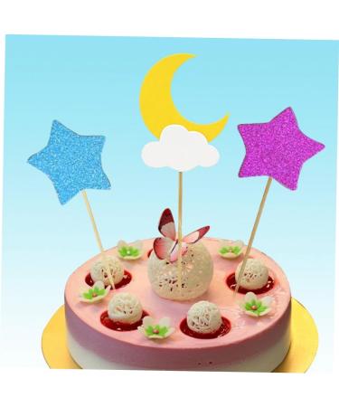 Garneck 24pcs Cake Decorations Moon Decor Cake Toppers Creative Toppers Cake Decoration Toppers Wooden Decoration Toppers Portable Insert Card - Buy Online on GoSupps.com