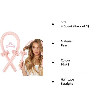 Heatless Curls Headband No Heat Wave Curlers Styling Tools for Long Medium Hair Make Soft And Shiny Pink1 - Buy Online on GoSupps.com