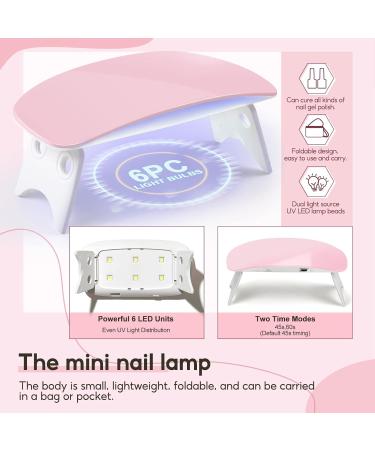 COSCELIA Mini UV LED Lamp for Gel Nails - 6W USB Portable Nail Dryer with 45/60s Timer | Professional Foldable Nail Gel Hardening Lamp - Buy Online on GoSupps.com