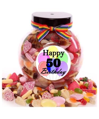 50th Birthday Personalised Sweet Jar - 1800g