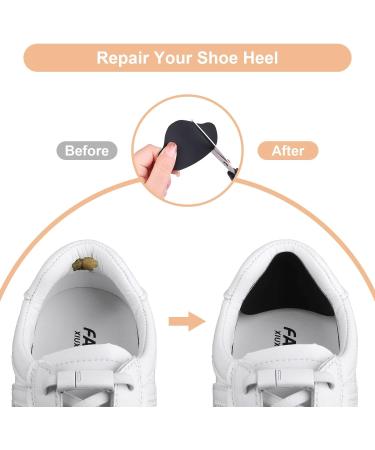Microfiber Heel Repair Patch Set - 8 Pairs, Self-Adhesive, for Shoes & Seats - Black & White - Buy Online on GoSupps.com