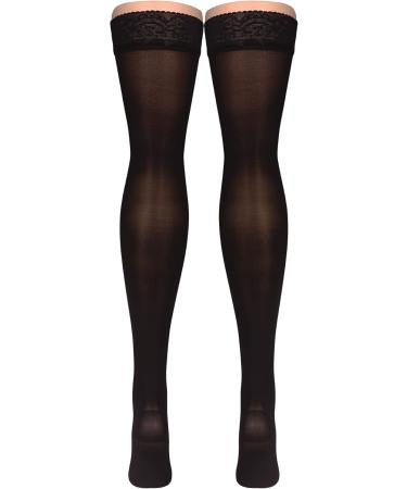 Buy Truform Sheer Compression Stockings 20-30 mmHg for Women - Thigh High Length 30 Denier X-Large Black | International Shipping Available - Buy Online on GoSupps.com