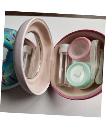 Buy SOLUSTRE 2 Sets Contact Lens Case with Mirror - Cute Foil Plastic Design | Miss Donut Style - International Shipping Available - Buy Online on GoSupps.com