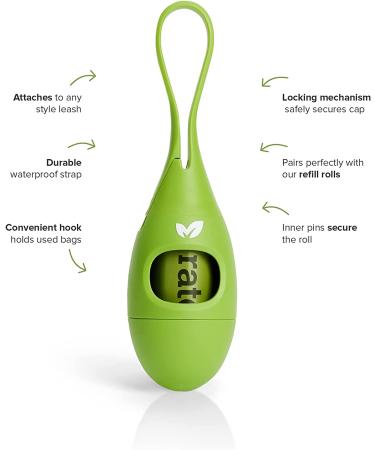 Earth Rated Dog Poop Bag Dispenser with Waterproof Strap - Patented Holder for Leash - Secure Locking Mechanism - Includes 15 Unscented Bags - Buy Online on GoSupps.com