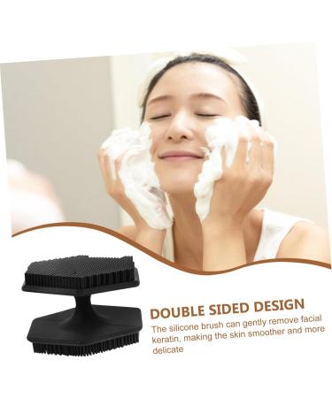 SOESFOUFU Face Brush Face Cleansing Brush Face Exfoliator Facial Cleansing Brush Exfoliator Face Scrub Facial Cleansing Brush for Blackhead Double Sided Silica Gel Scrubber 6.50X6.50X4.00CM Black - Buy Online on GoSupps.com