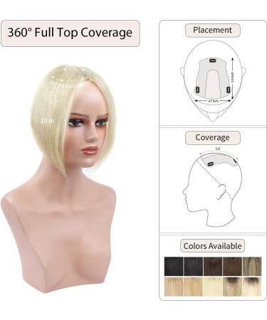 10 Inch Blonde Human Hair Topper - Clip In Wiglet for Thinning Hair Women (613#) - Buy Online on GoSupps.com
