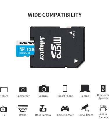 Micro Center 128GB microSDXC Card - Nintendo Switch Compatible - UHS-I C10 U3 V30 - 4K UHD Video - A1 Flash Memory Card with Adapter - Buy Online on GoSupps.com
