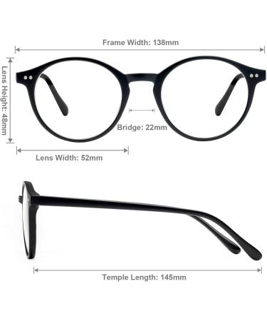 Vintage Blue Light Blocking Glasses for Women/Men - Round Rim Eyeglasses Frame for Computer Gaming - Anti Eyestrain - Transparent/Leopard/Black - Buy Online on GoSupps.com