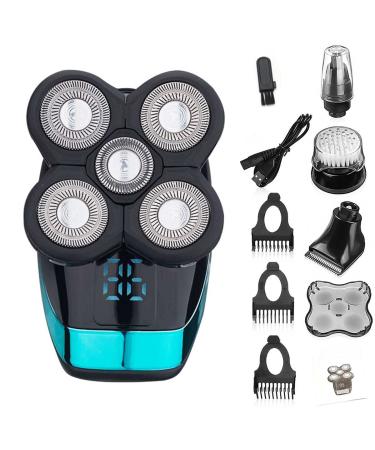 Electric Razor for Men 5 in 1 Electric Men 4D Bald Head Shaver Beard Razor Electric Rotary Shaver Cordless Hair Trimmer Clipper USB Charging Set a
