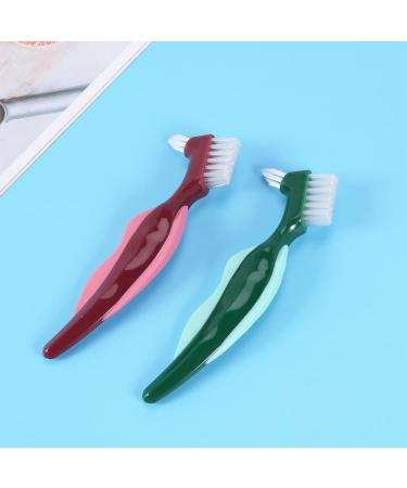 Bycuff Premium Hard Prosthesis Brush Set 2-Piece Multi-Layered Bristles & Portable Double-Sided Cleaning Toothbrush for Dentures - Buy Online on GoSupps.com