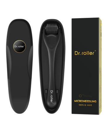 Dr.roller Derma Roller Hair Growth Men Beard Roller Microneedling Roller for Growth 540 0.5mm Titanium Micro Needles Beard Growth Roller (Black)
