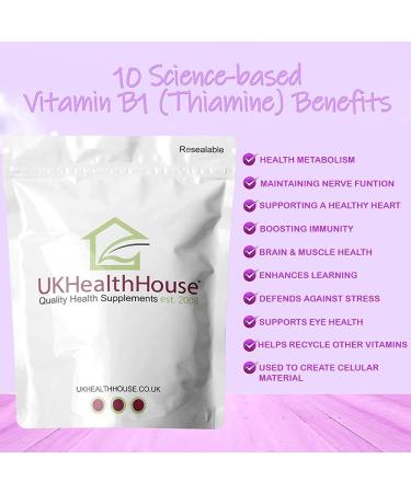High Strength Vitamin B1 Thiamine 100mg x 90 Tablets - Heart & Nervous System Support - Immune Boost - Vegan & Gluten-Free - Buy Online on GoSupps.com