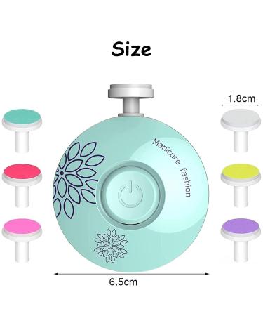 Jinpojun 6-in-1 Electric Baby Nail File - Safe Nail Care for Babies with Interchangeable Grinding Heads (Green) - Buy Online on GoSupps.com