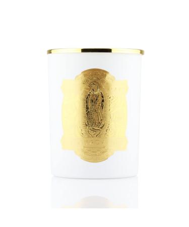 SAINT Virgin Mary of Guadalupe Scented Candle with Prayer Prayer Coin and Holy Oil Soy Coconut Aromatherapy Candle with 80 Hour Burn Time Special Edition White Virgin Mary (White) - Oud