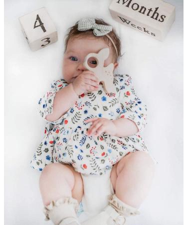 Organic Baby Wooden Teething Toys 4pk - Sea Animal Teether Set with Whale, Turtle, Elephant, Hedgehog - Natural and Untreated Pacifier Pendant - Buy Online on GoSupps.com